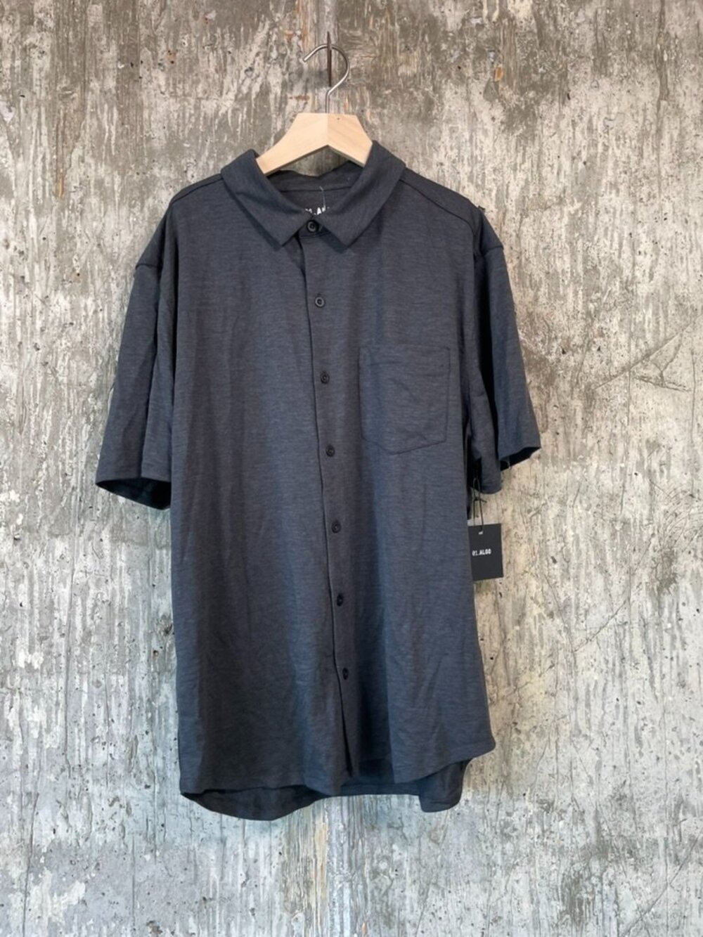 01.ALGO Men's Kevin Knoven Button Down Performance Shirt Size L in Black